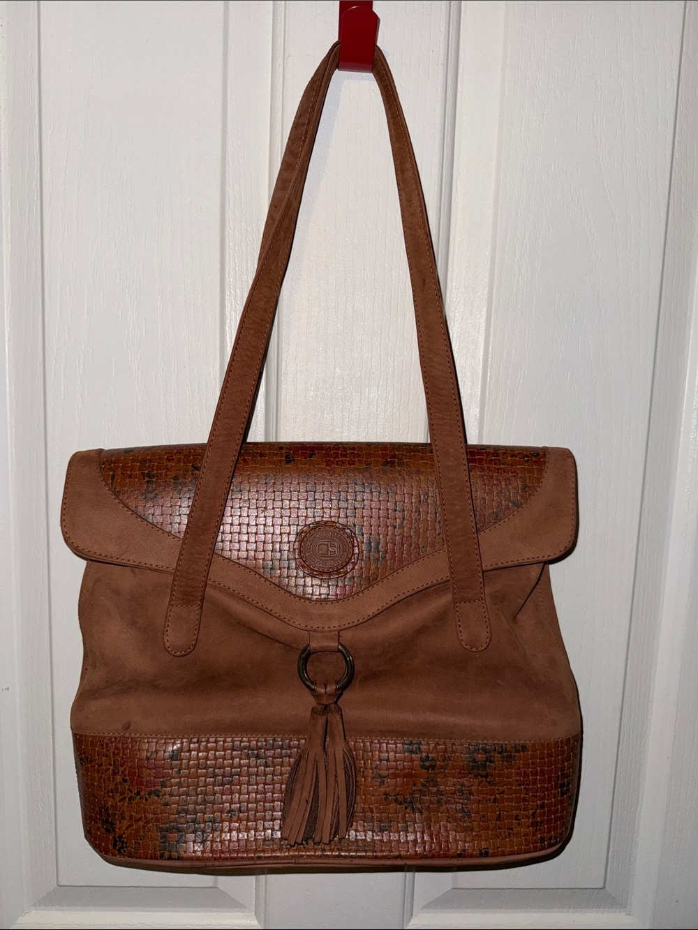 Colombian Bags Co Leather Tote Handbag in Brown with Tassel